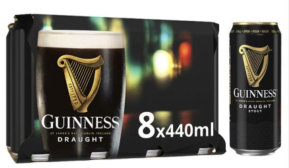 Guinness Draught Stout Beer 4.1% vol 8x440ml