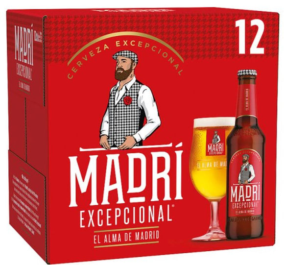 Madri Excepcional Premium Lager Beer 12 x 330ml Bottle