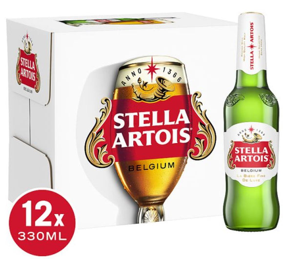 Stella Artois Belgium Premium Lager Beer Bottles 12 x 330ml