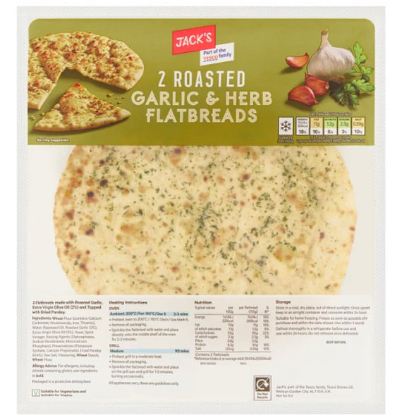 Jacks Garlic & Herb Flatbread