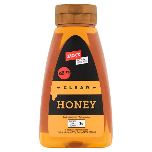 Jacks Clear Honey Squeezy 340g