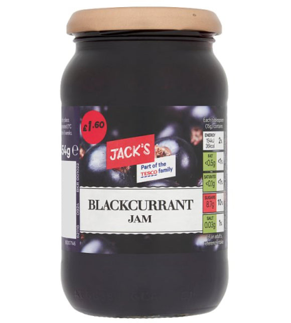 Jack's jam blackcurrant 454g