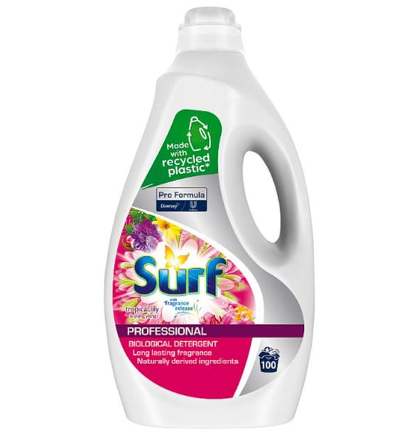 Surf Pro Formula Tropical Lily & Ylang Ylang Professional Biological Detergent Liquid 5ltr