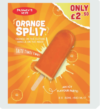 Franco’s Ices Orange Split 8x80ml