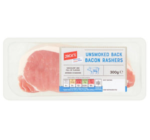 Jack's Unsmoked Back Bacon Rashers 300g
