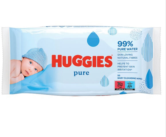 Huggies Pure Baby Wipes - 1 Pack of 56 Wipes