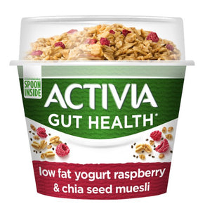 Activia Low Fat Yogurt Raspberry & Chia Seed Muesli 165g