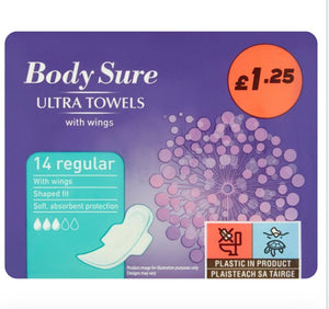 Body Sure 14 Regular Ultra Towels with Wings