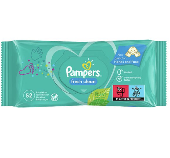 Pampers Fresh Clean Baby Wipes 1 Pack = 52 Baby Wet Wipes
