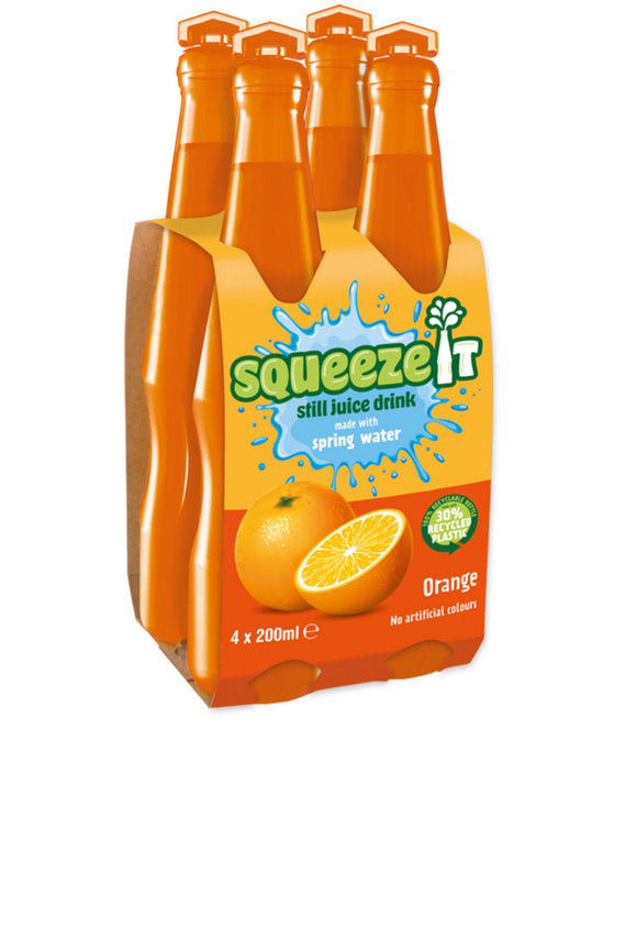 Squeeze It Still Juice Drink Orange 4 x 200ml