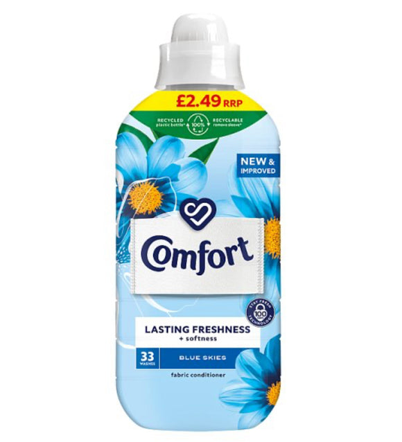 Comfort Fabric Conditioner Blue Skies 33 Wash 990ml