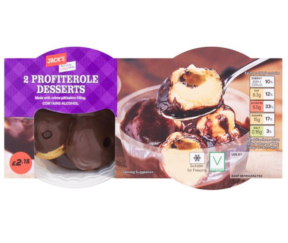 Jack's Profiteroles Desserts 2 x 80g (160g)