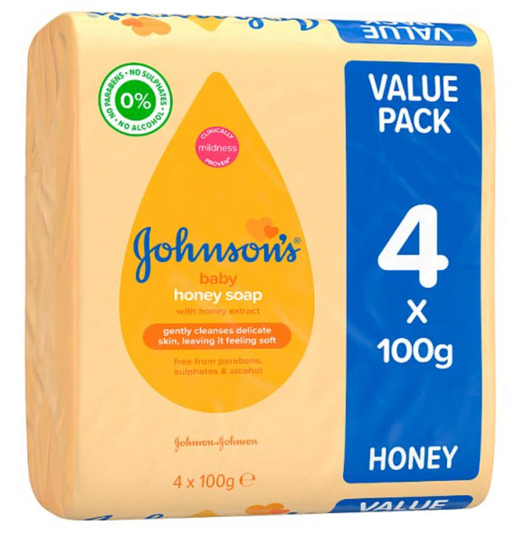 JOHNSON'S Baby Honey Soap 4 x 100g