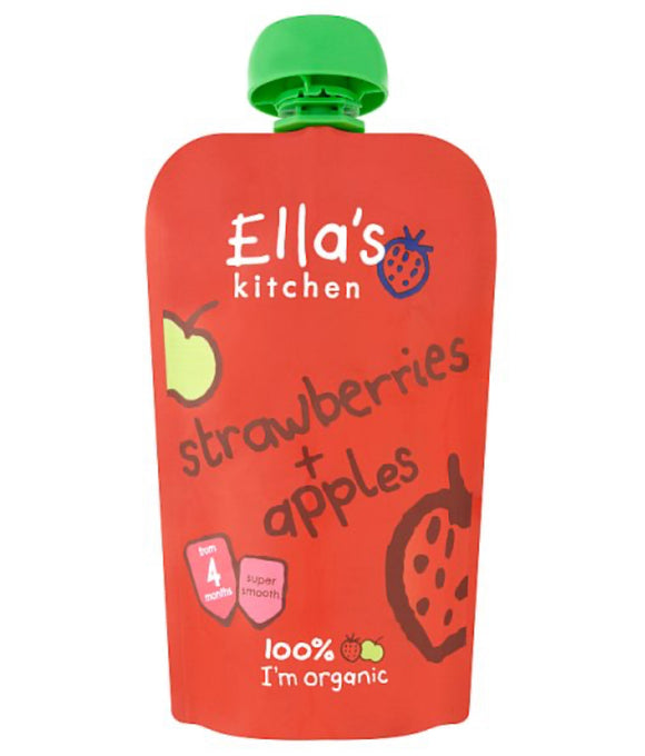 Ella's Kitchen Organic Strawberries and Apples Baby Food Pouch 4+ Months 120g