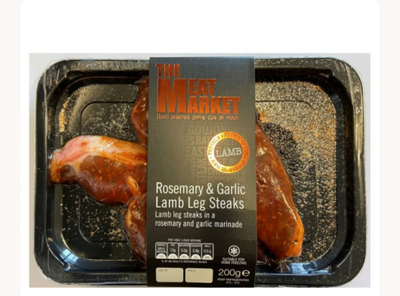 The Meat Market Rosemary & Garlic Lamb Leg Steaks 200g
