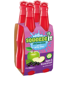 Squeeze It Still Juice Drink Apple & Blackcurrant 4 x 200ml