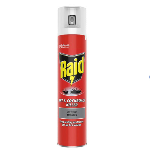 Raid Ant & Cockroach Insect Killer Aerosol Spray 300ml