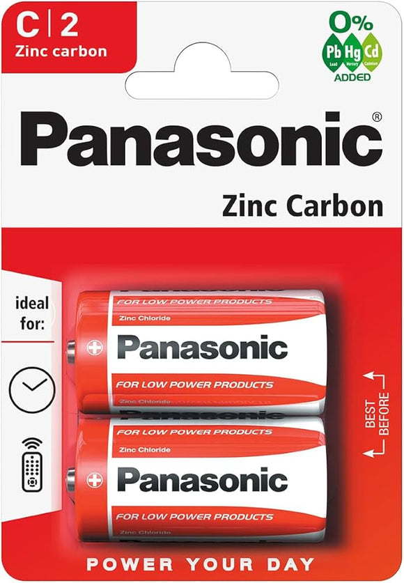 Panasonic C Zinc Carbon Batteries 2 Pack