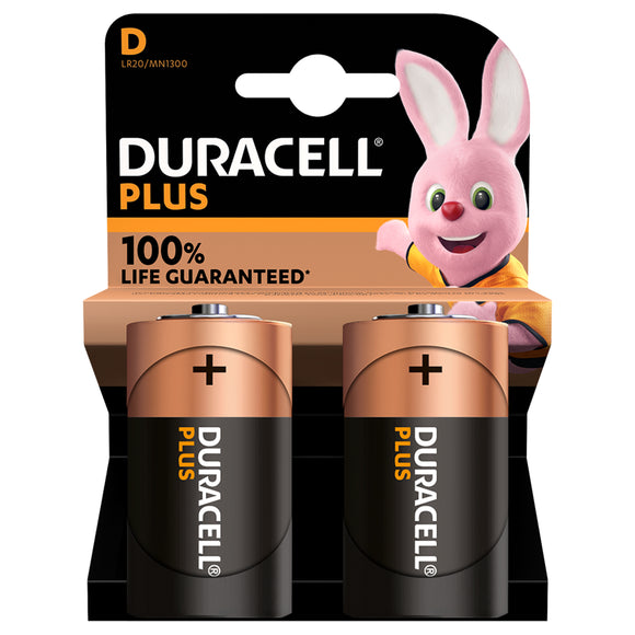 Duracell Plus D Batteries 2 Pack