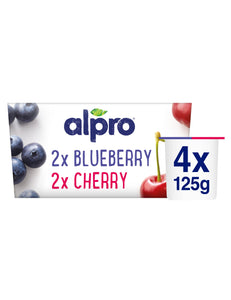 Alpro lacto free yogurts 4 pack Blueberry - Cherry