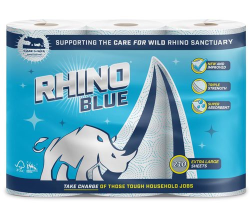 Rhino Blue Kitchen Roll 3 Ply 3 Rolls