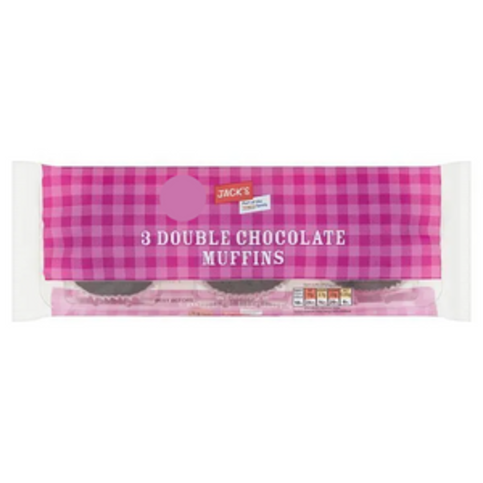 Jacks Double Chocolate Muffins 3 Pack