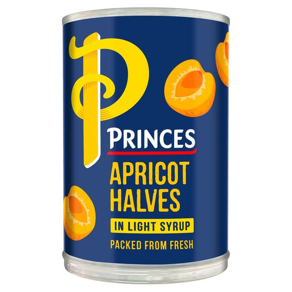 Princes apricot halves in syrup 410g