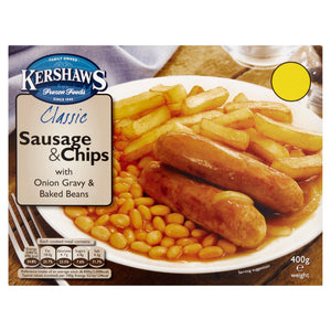 Kershaws sausage & chips 400g