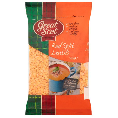 Great Scot red split lentil 500g